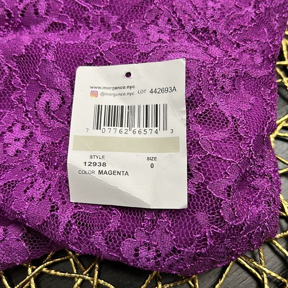 Morgan & Co Women's Juniors Long Lace Corset Prom Dress - Picture 7 of 7